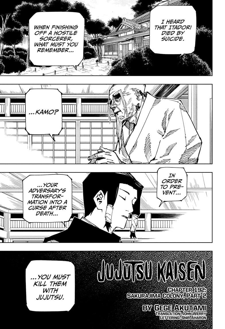 Read Jujutsu Kaisen Chapter-192 Page-001